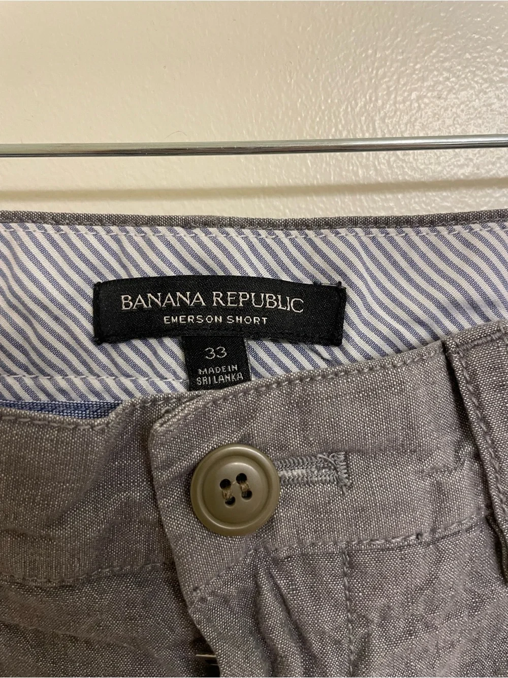 Banana Republic Men's Gray Flat-Front Linen-Blend Shorts